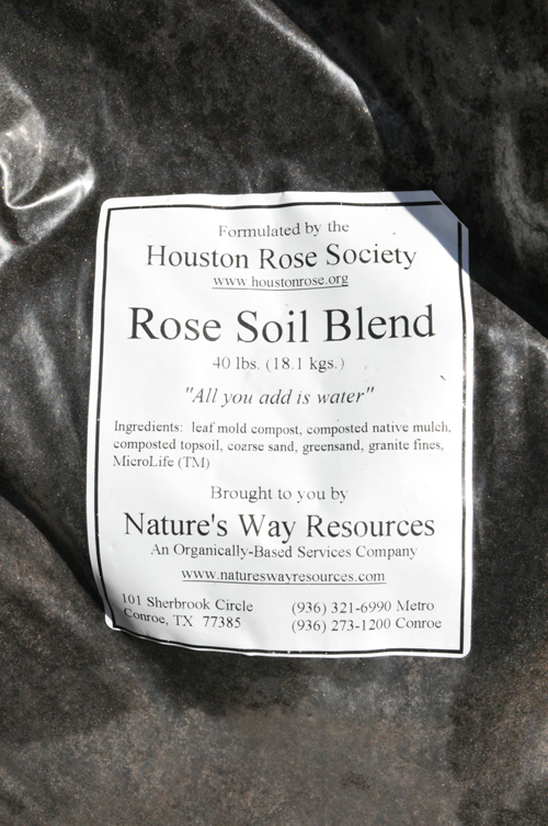 rose soil blend I bought from Sweet organic Solutions in Pearland, Texas