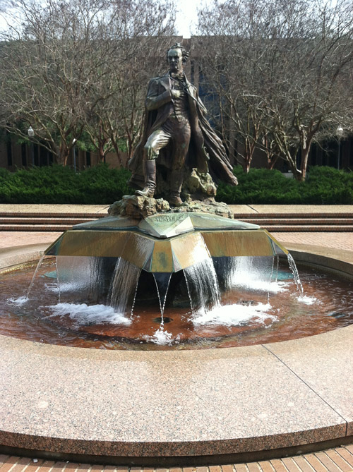 statue of Stephen F. Austin on campus